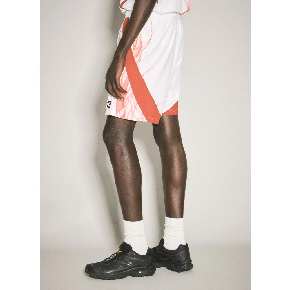 Y-3 Logo Applique Trekkoord Shorts White Heren