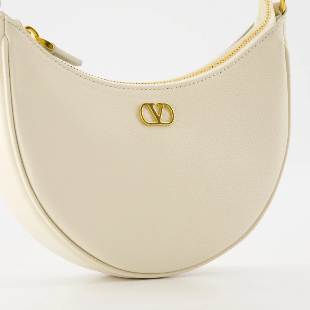 Valentino Garavani Beige Leren Mini Hobo Tas Beige Dames