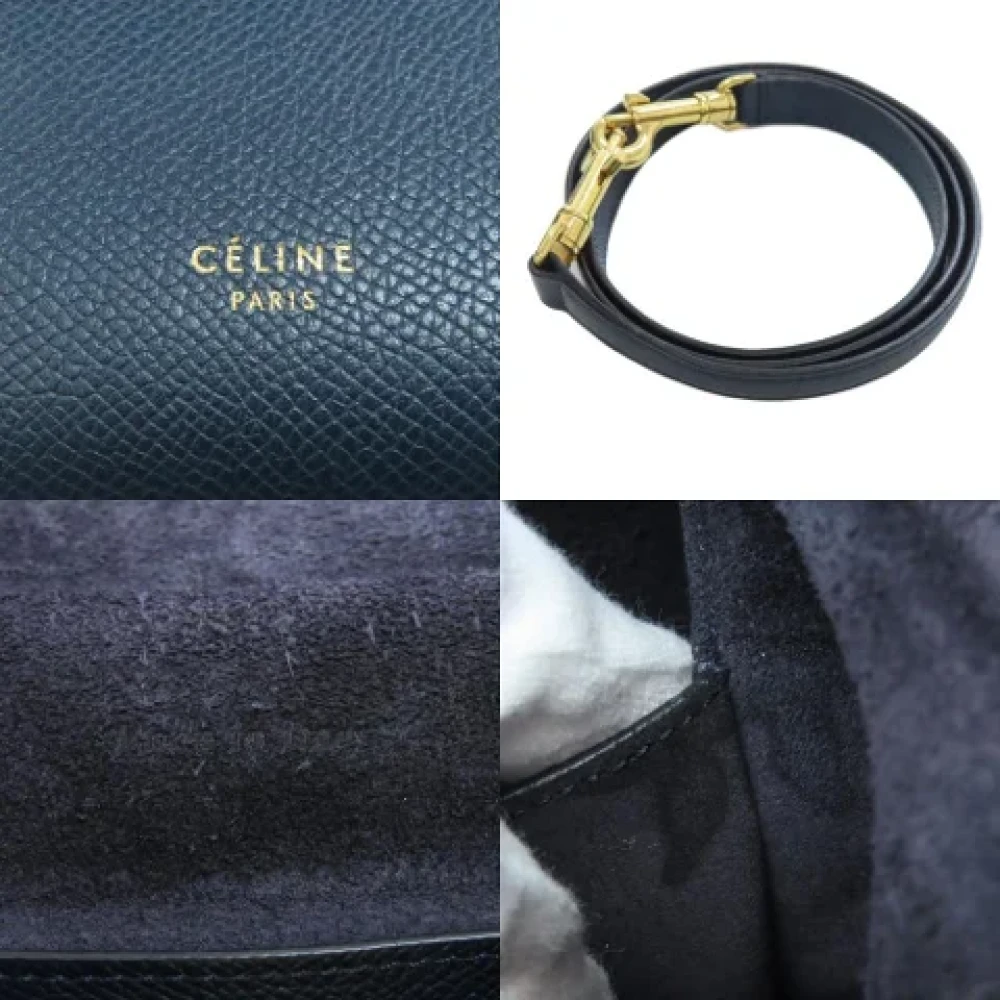 Celine Vintage Pre-owned Leather handbags Blue Dames