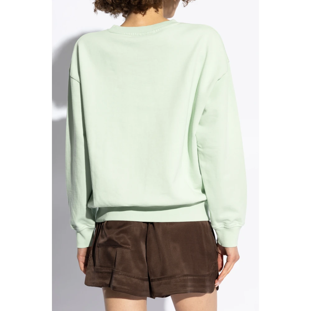 Ganni Sweatshirt met logo Green Dames