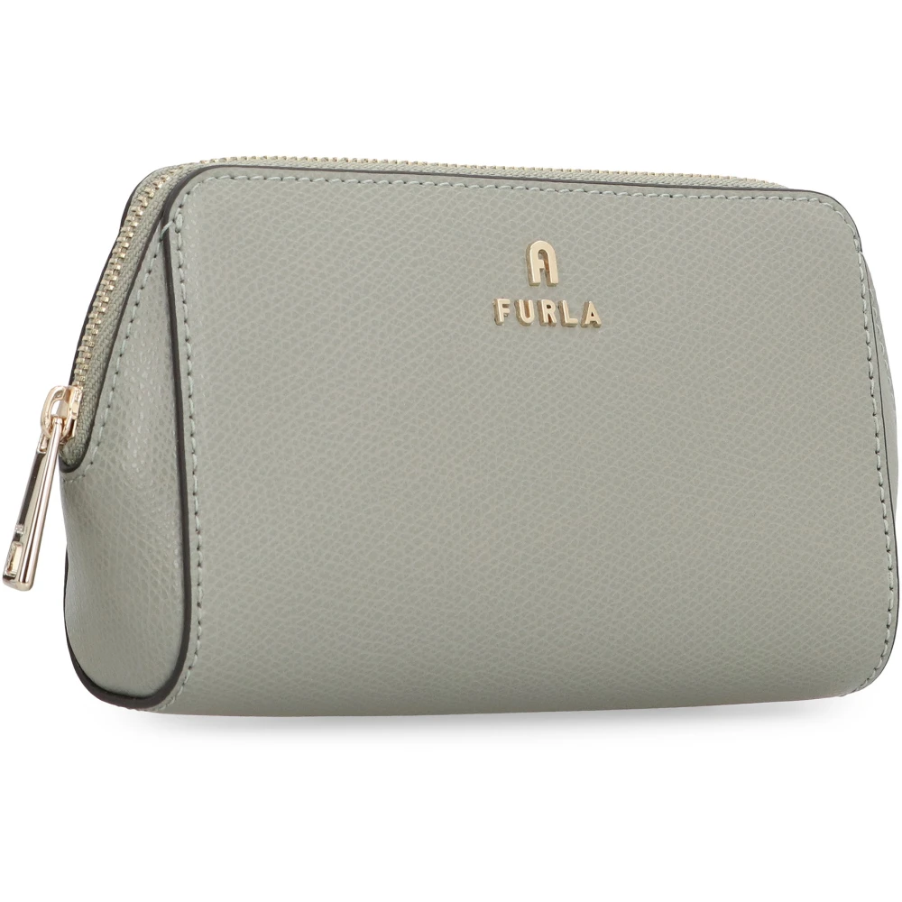Furla Korrelig Leren Pouch met Interne Zak Gray Dames