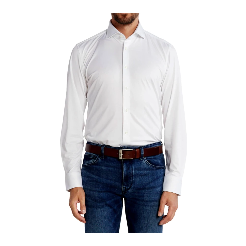 Hugo Boss Slim Fit Stretchtyg Herrskjorta White, Herr