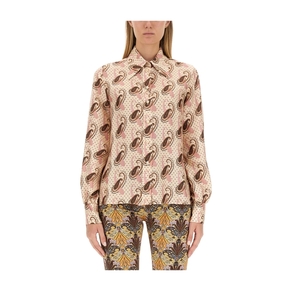 ETRO Luxe Paisley Print Zijden Overhemd Multicolor Dames
