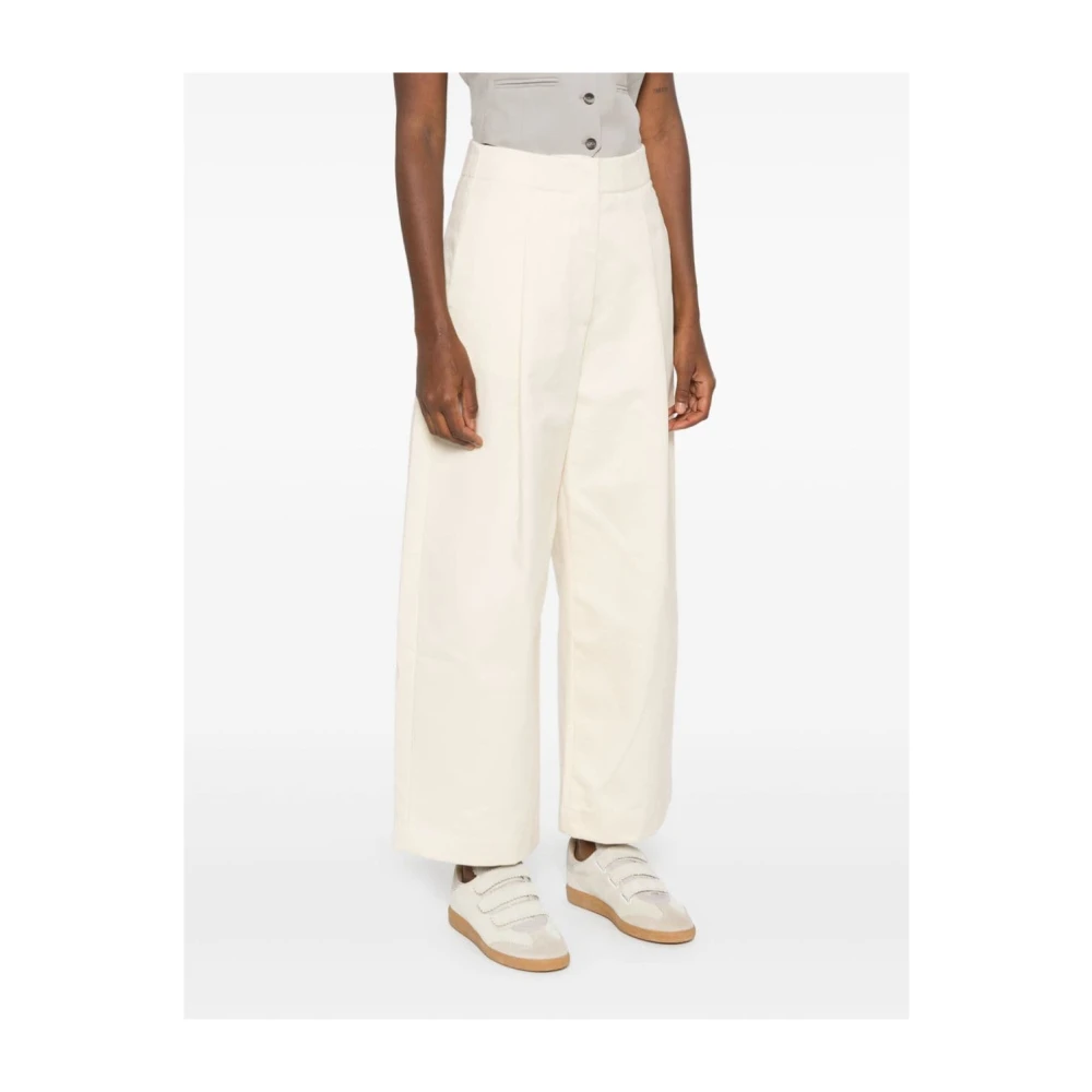 Studio Nicholson Beige Twill Weave Wide Leg Trousers Beige Dames