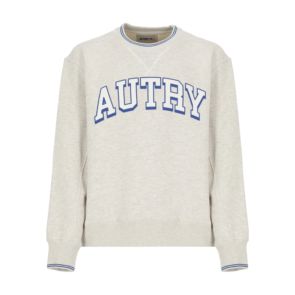 Autry Grijze Katoenen Sweatshirt met Contrasterend Logo Gray Heren