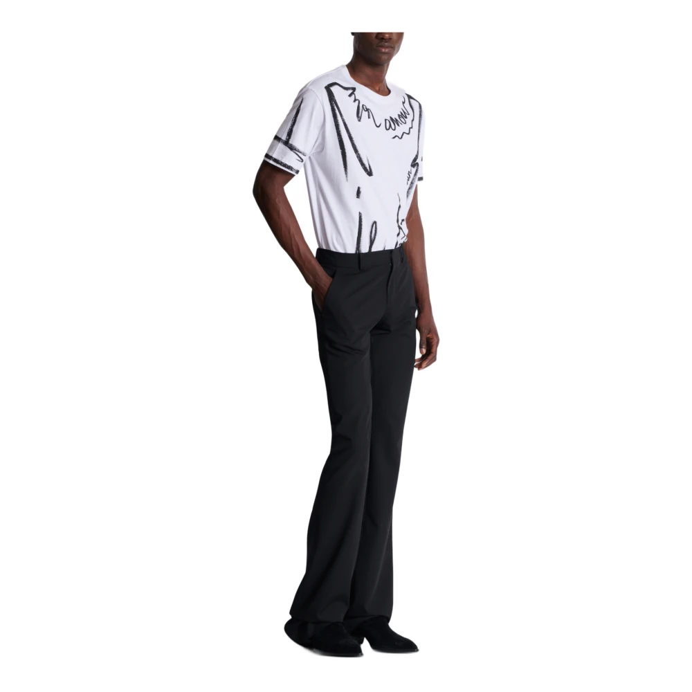 Balmain Op maat gemaakte bootcut grain de poudre-broek Black Heren