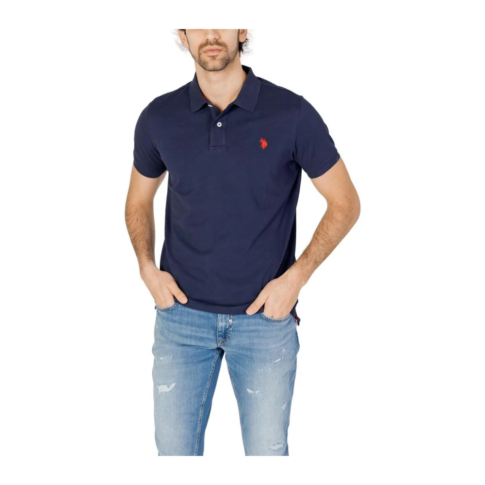 U.s. Polo Assn. Blauw Katoenen Polo Shirt Lente Zomer Collectie Blue Heren