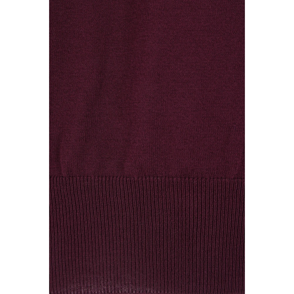 Caruso Bordeaux Katoenen Poloshirt Purple Heren