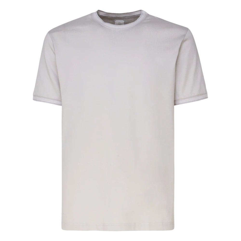 Eleventy Parel Grijs Katoenen T-shirt Ronde Kraag Gray Heren