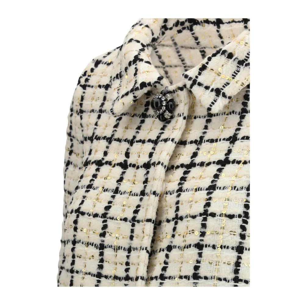 Valentino Pailletten Tweed Jas met Juweel Sluiting Multicolor Dames