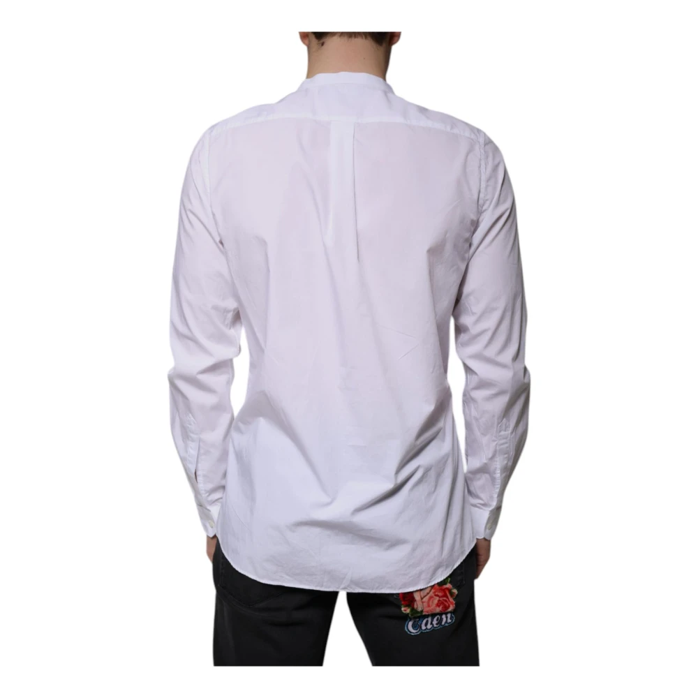 Dolce & Gabbana Witte Katoenen Overhemd met Logo White Heren