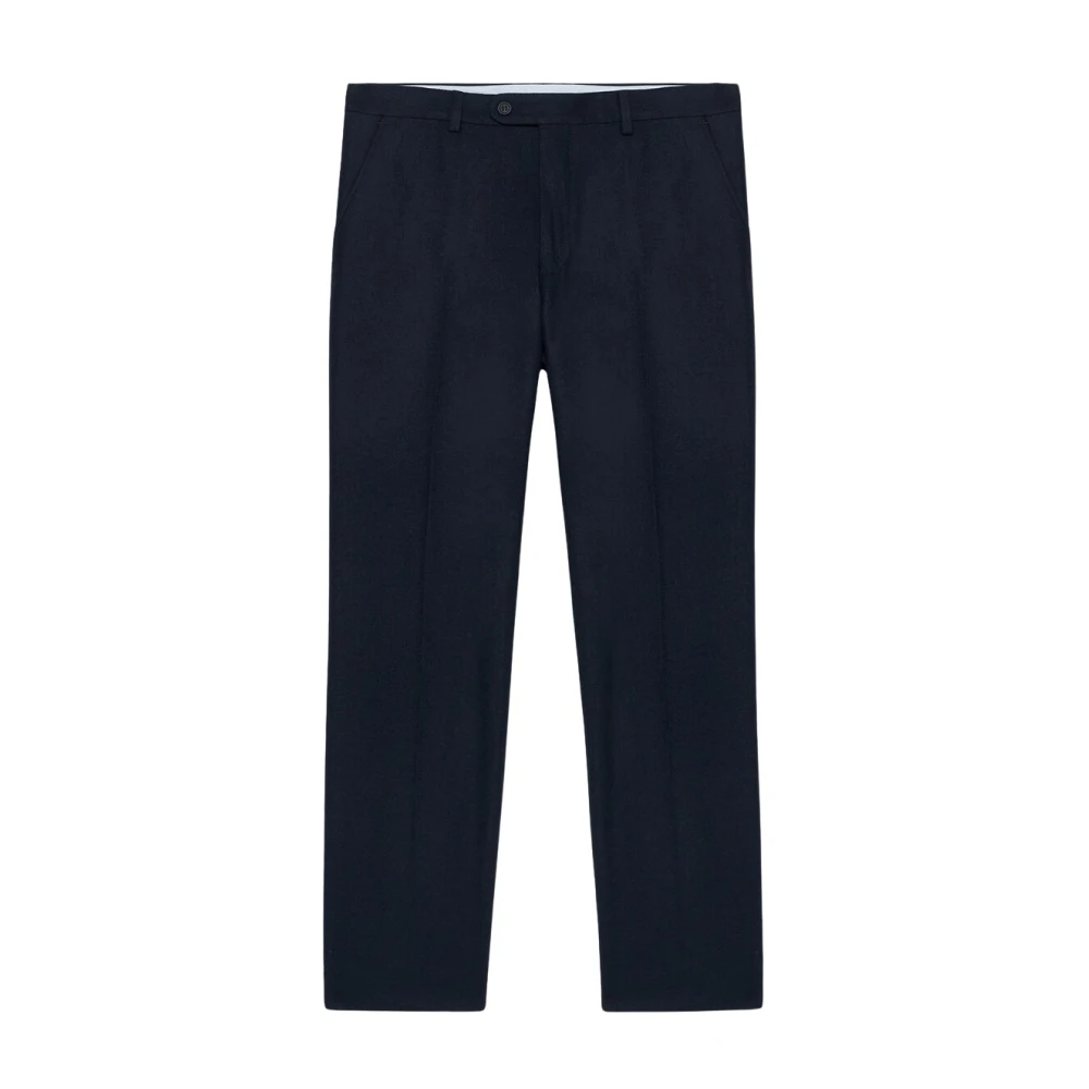 Brooks Brothers Donkerblauwe wollen blend regular fit flat-front broek Blue Heren
