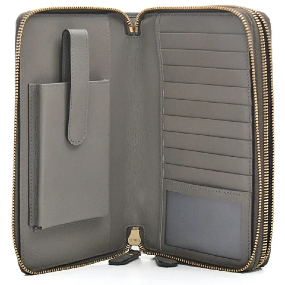 Gucci Vintage Pre-owned Leather wallets Gray Heren