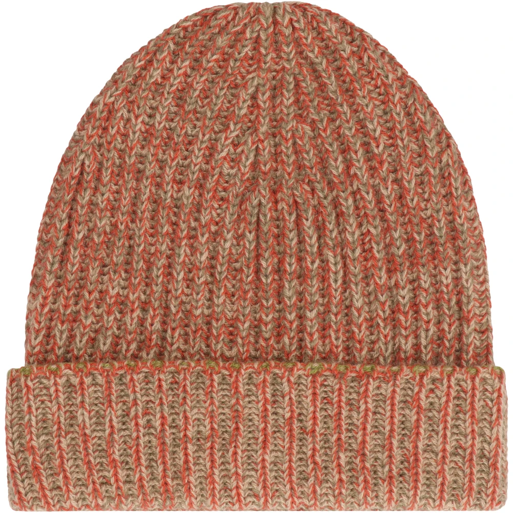 Malo Kasjmier Geribbelde Gebreide Beanie Muts Multicolor Heren