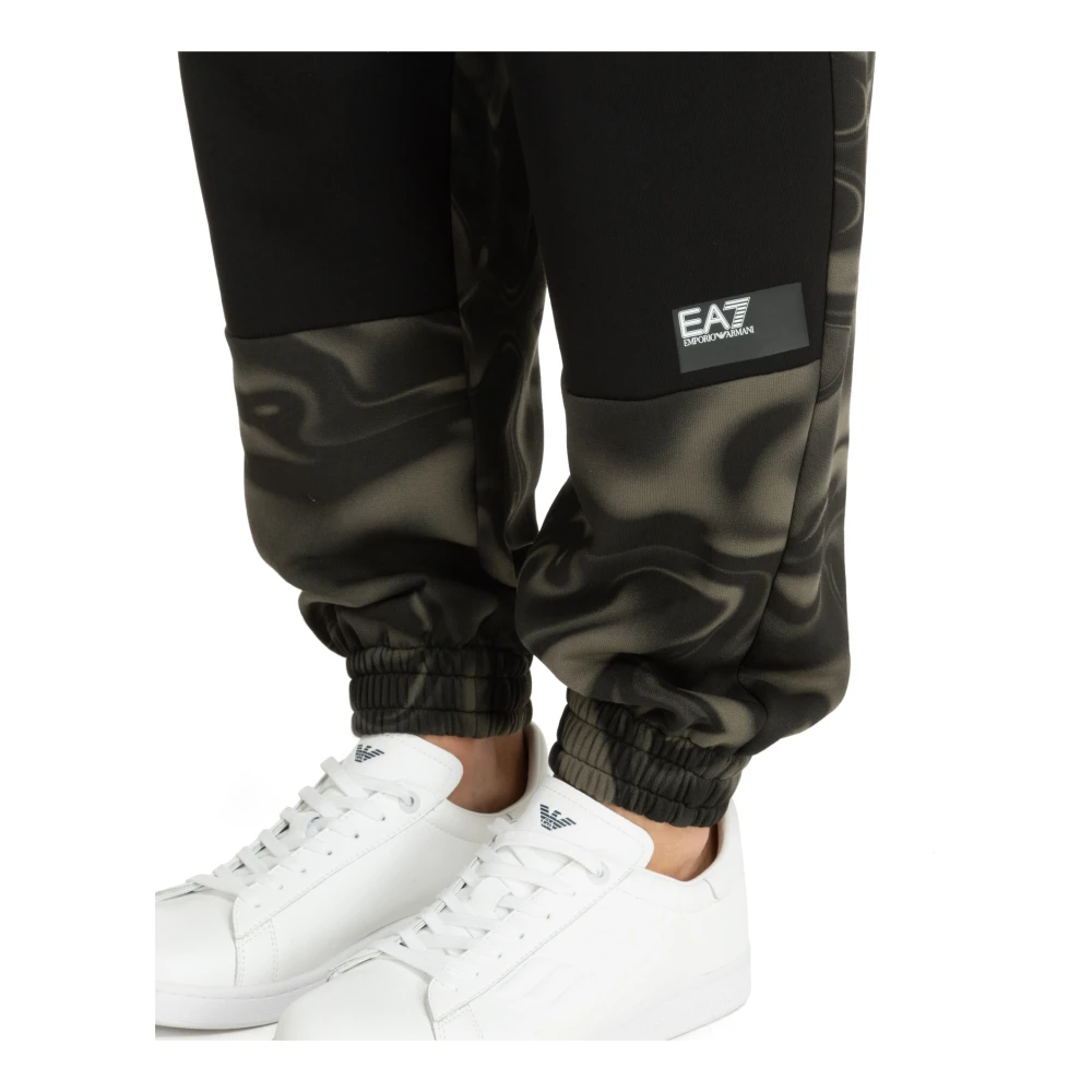 Emporio Armani EA7 Abstract Multicolor Joggers met Koord Green Heren