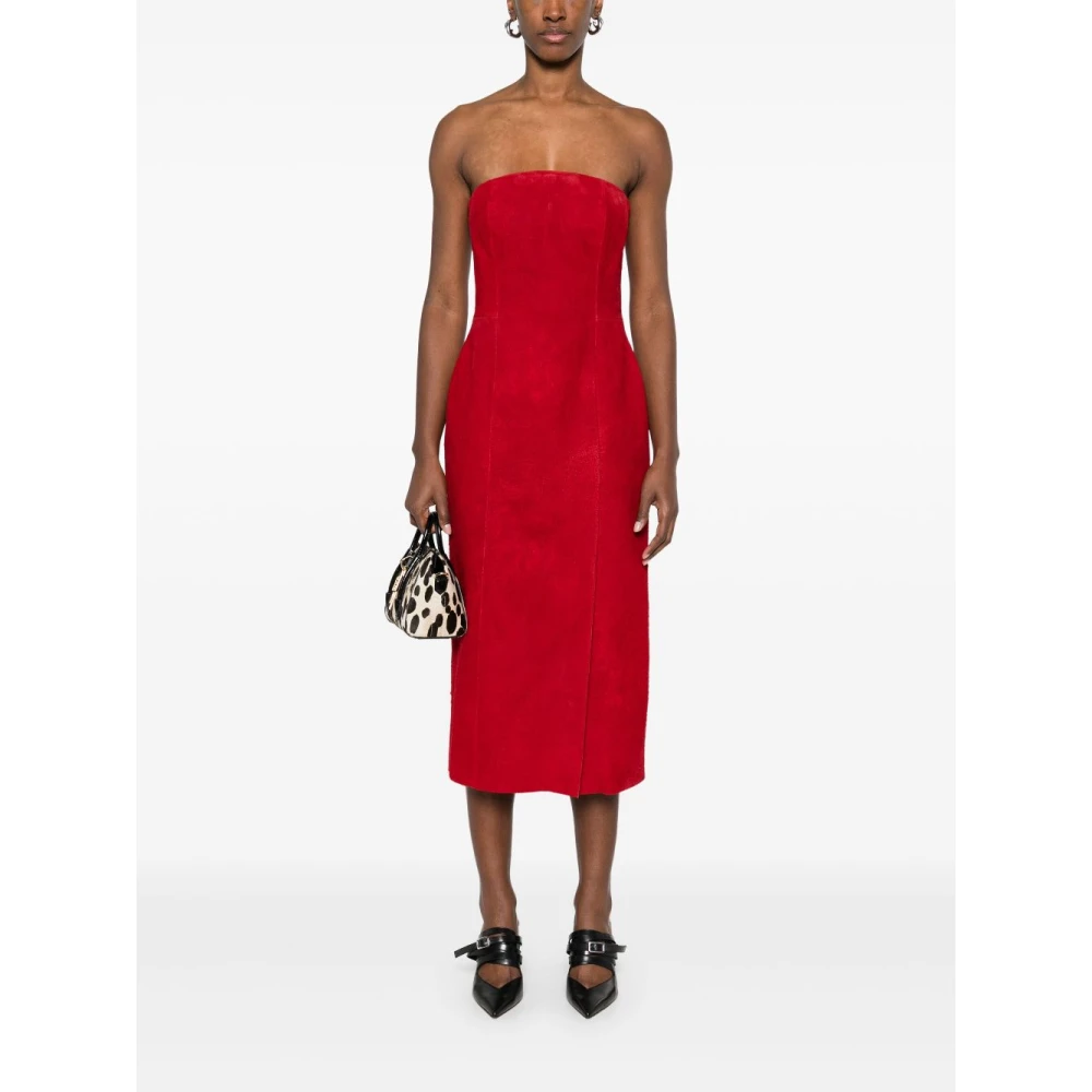 alexander mcqueen Rode Bandeau Stijl Strapless Jurk Red Dames