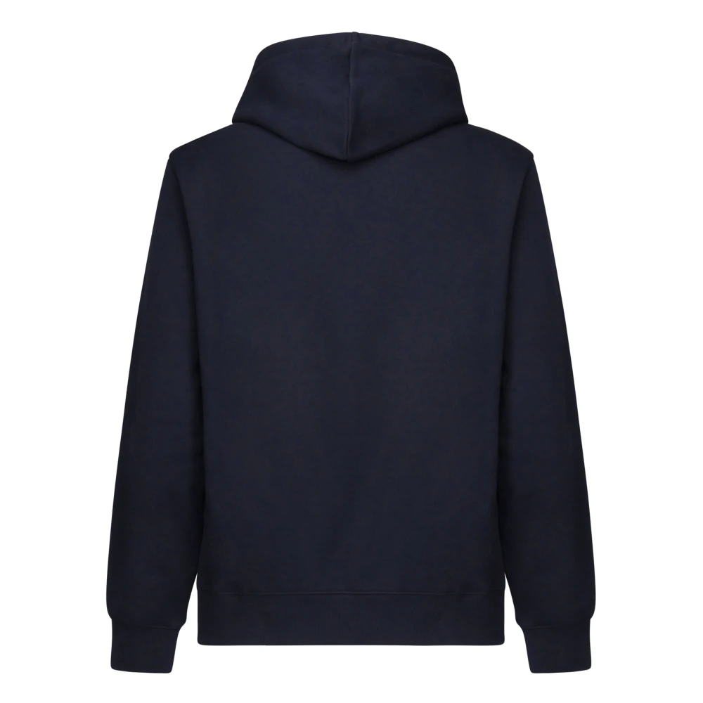 Sun68 Blauwe Sweatshirt met Logo en Trekkoord Capuchon Blue Heren