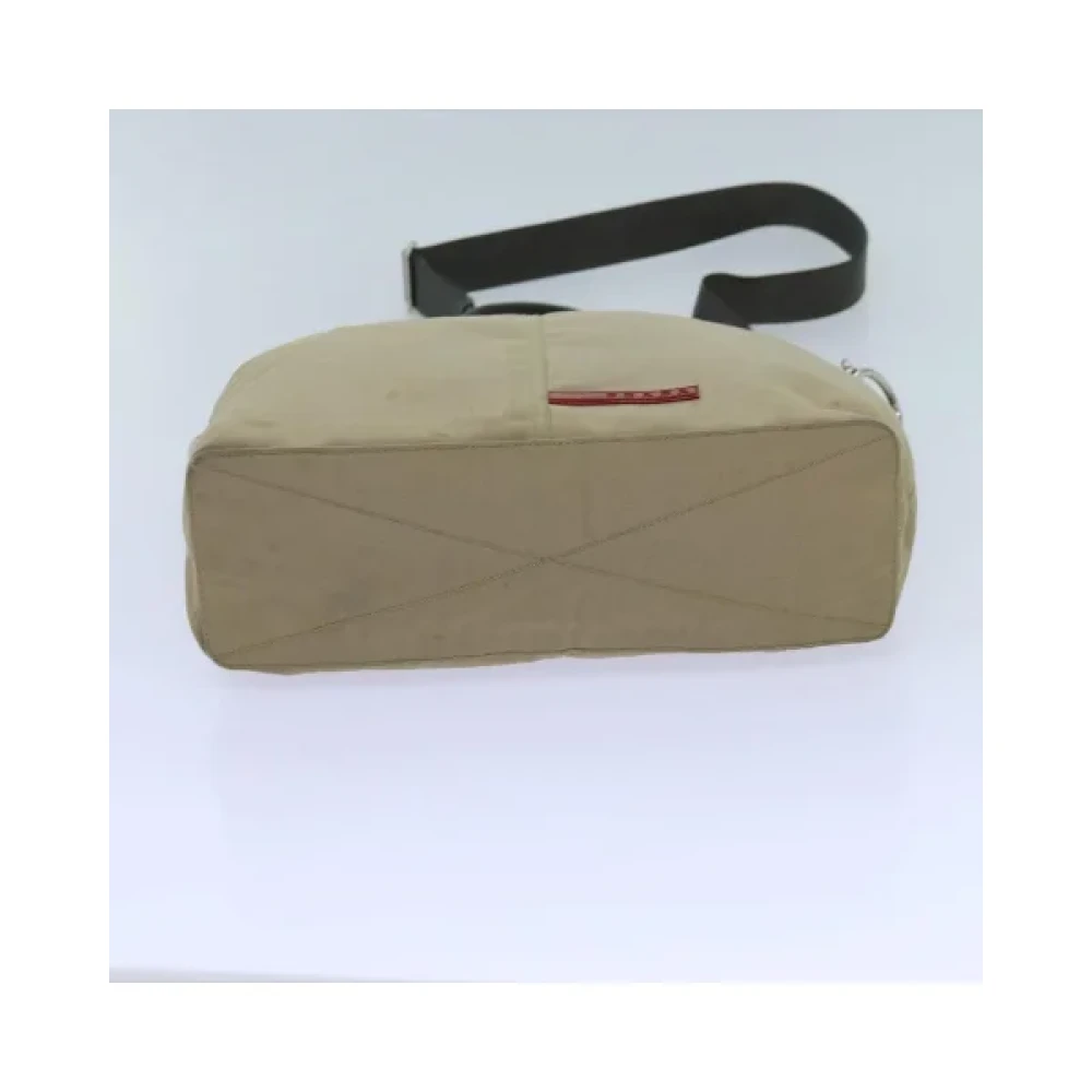 Prada Vintage Pre-owned Cotton prada-bags Beige Dames