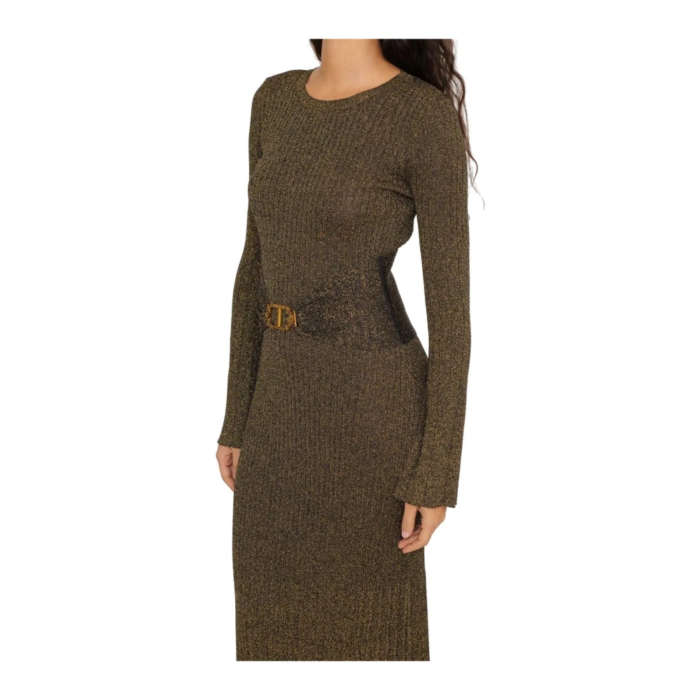 Twinset Casual jurk met viscose samenstelling Brown Dames
