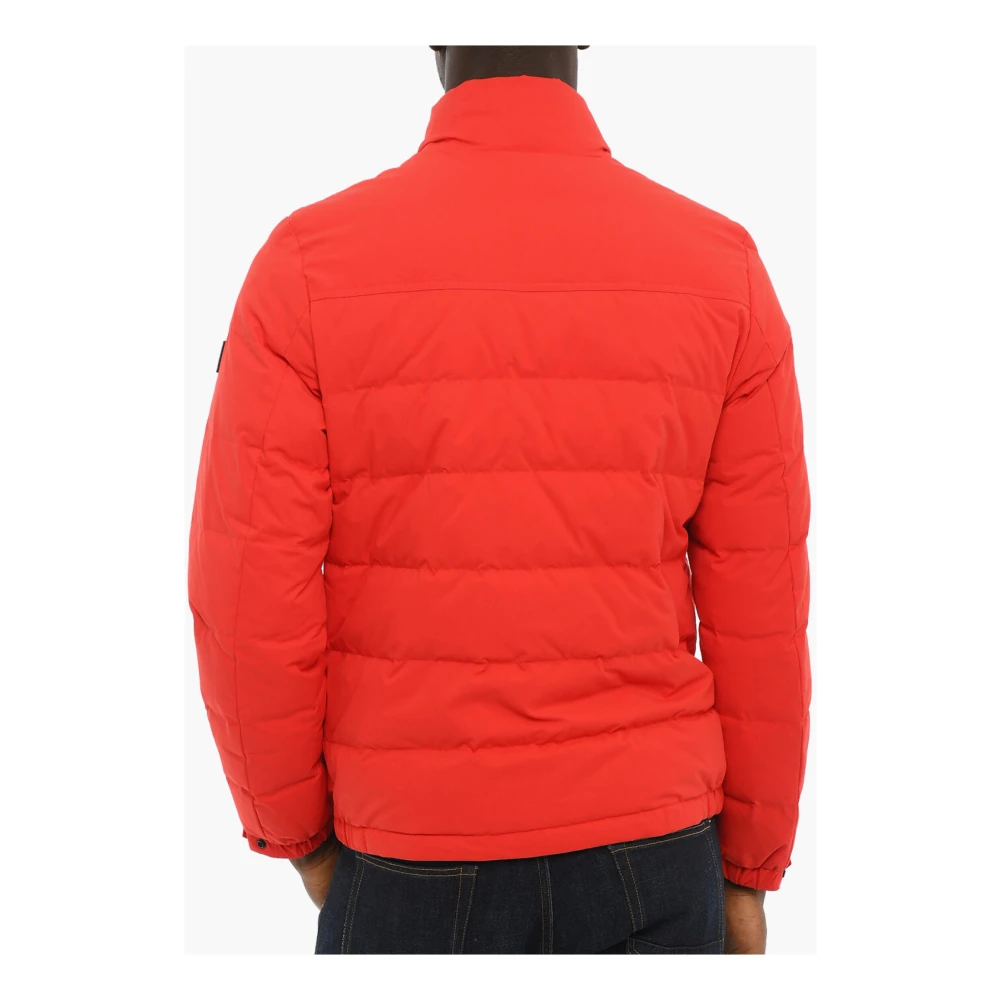 Woolrich Stag Donsjack Marine Scarlet Rits Red Heren