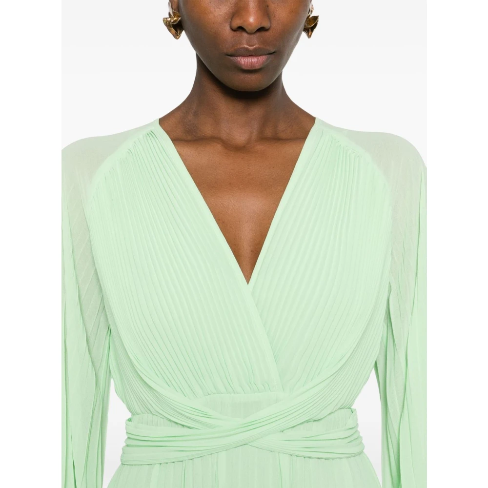 Twinset Groene Jurk met Elastische Manchetten Green Dames