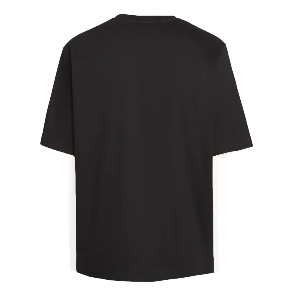 Lanvin Zwart T-shirt met Curb kant Black Heren