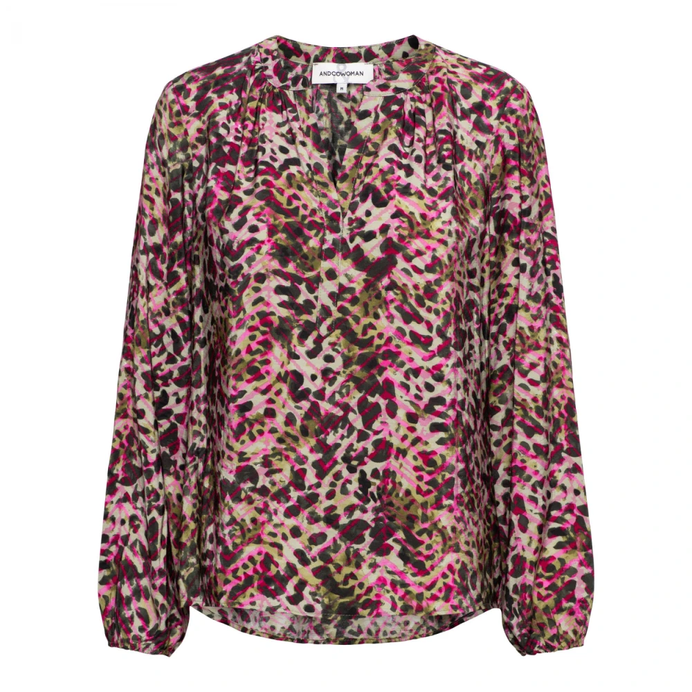 &Co Woman Bloes met lange mouwen en ruches Multicolor Dames