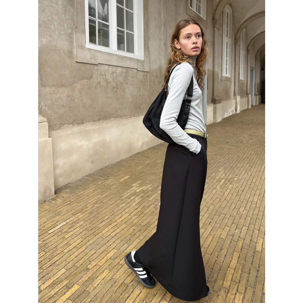 NEO NOIR Maxi Rok met Voor Split Black Dames