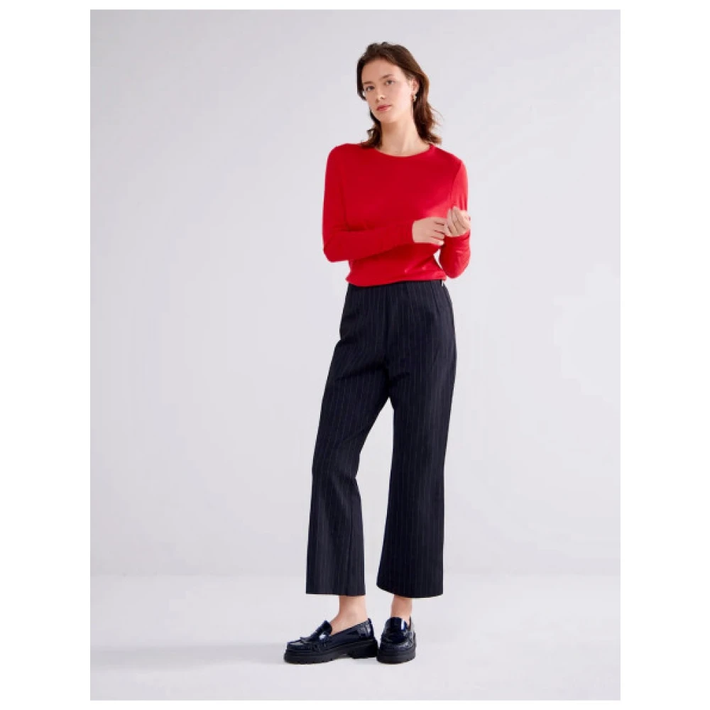 Summum Woman Gestreepte tennisstijl 7 8 broek Black Dames