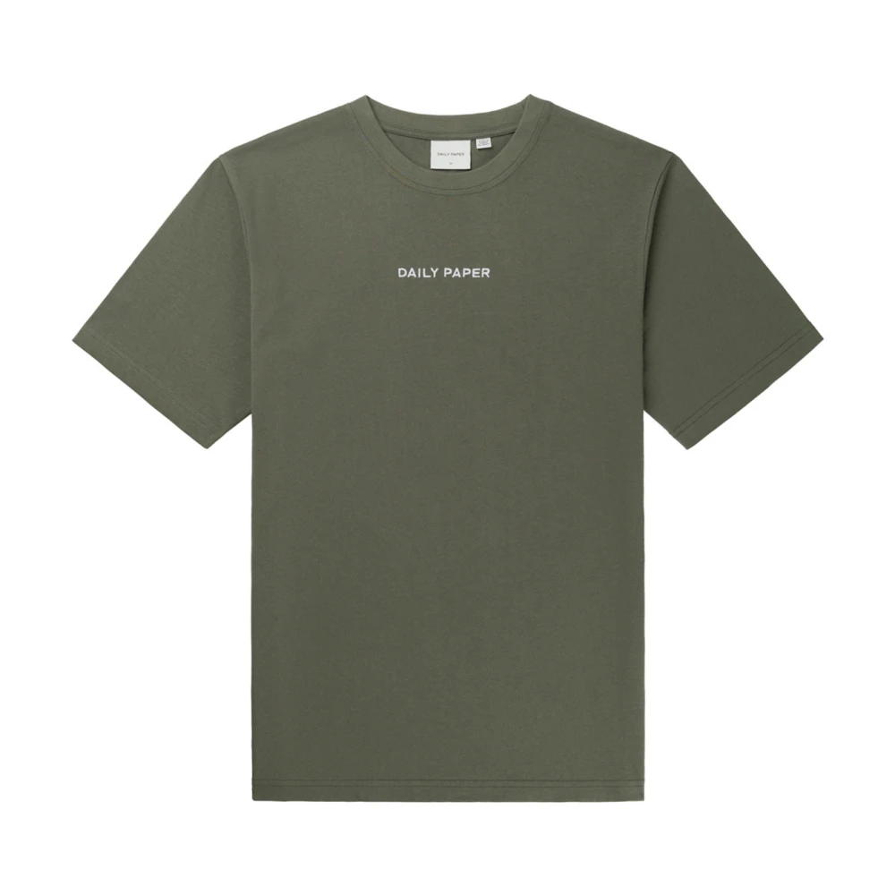 Daily Paper Groene Logotype T-Shirt Lente Zomer 2024 Green Heren
