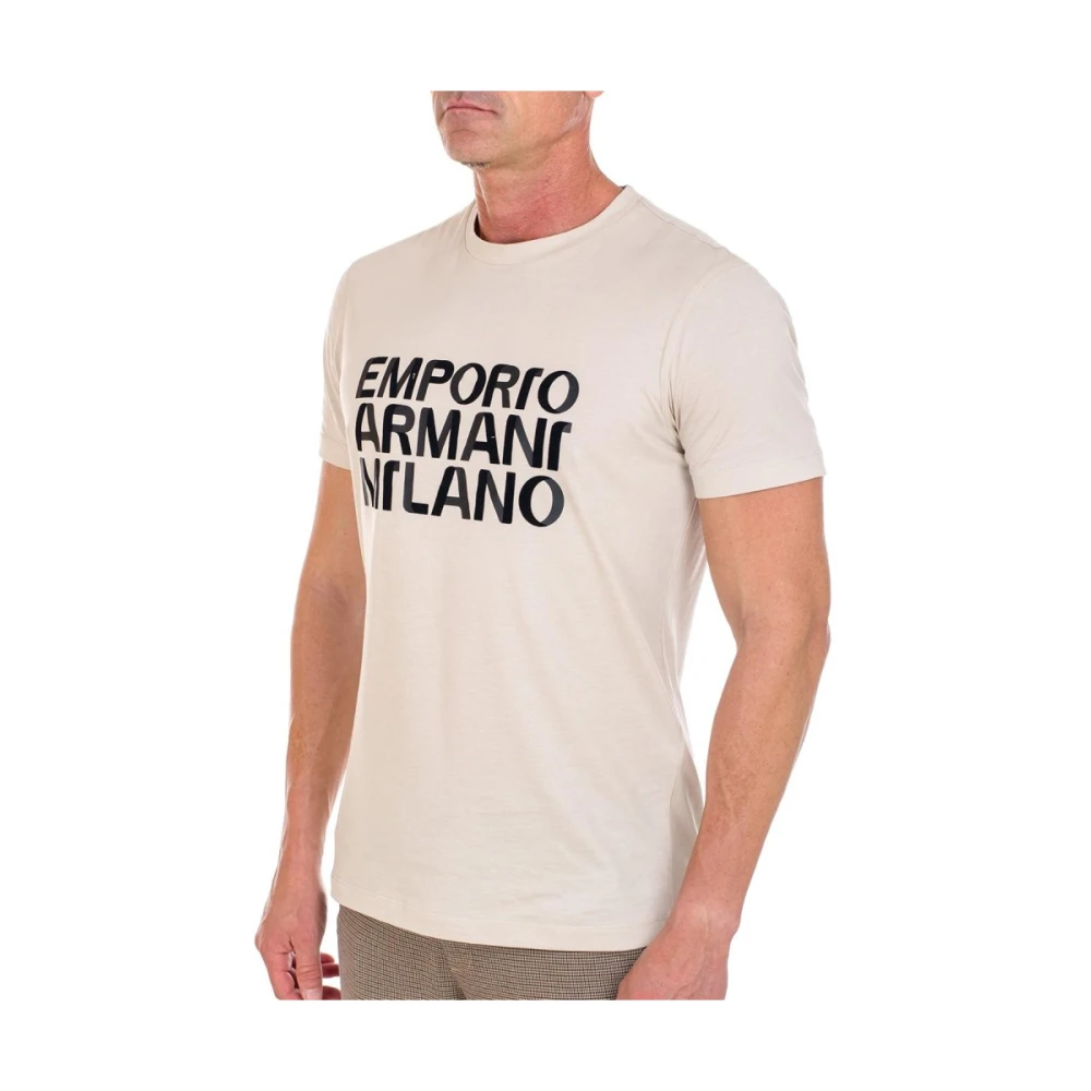 Emporio Armani Heren R4 T-Shirt Stijlvol en Comfortabel Ontwerp Beige Heren