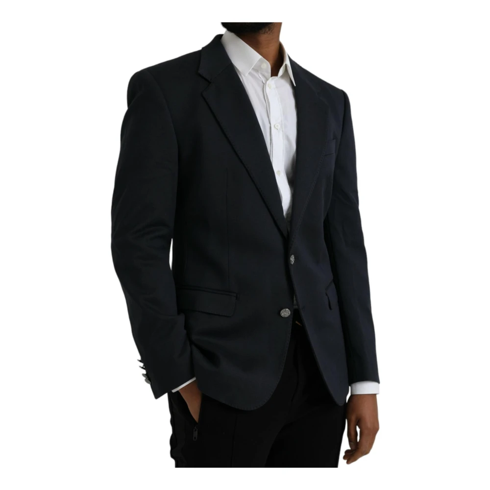 Dolce & Gabbana Donkerblauwe Single Breasted Blazer Blue Heren