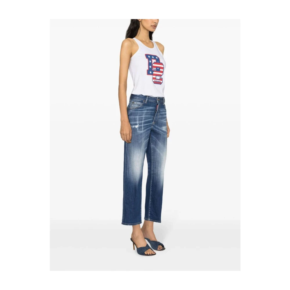 Dsquared2 Casual Katoenen Broek Blue Dames