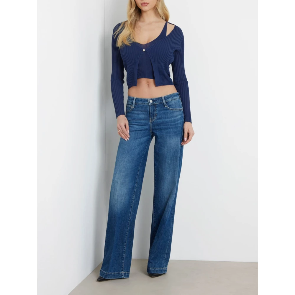Guess Denim Palazzo Broek Blue Dames