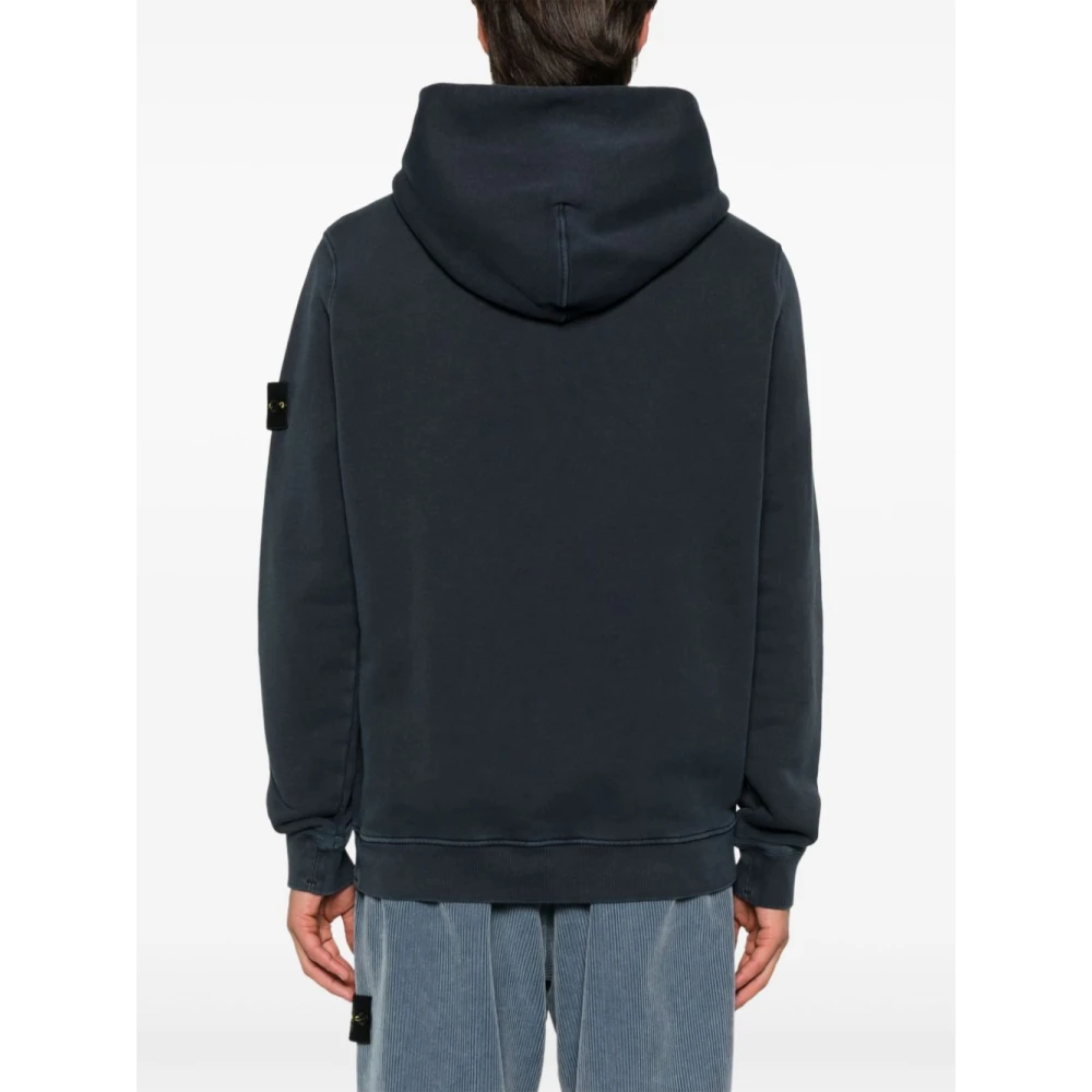 Stone Island Blauwe Jersey Sweater met Capuchon Blue Heren