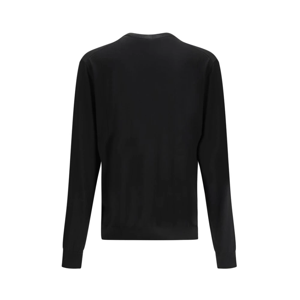 Prada Gerecyclede Zijden Pullover Minimalistisch Ontwerp Black Heren