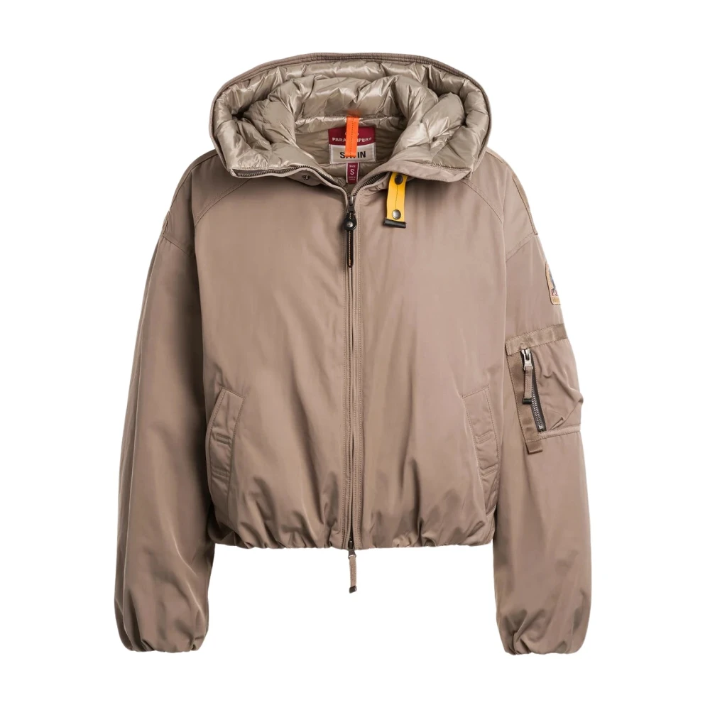 Parajumpers Satin Oversized Bomberjack met Dons Brown Dames