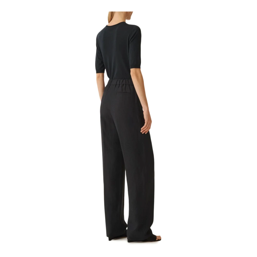 Fabiana Filippi Midnight Blue Linnen Viscose Broek Blue Dames