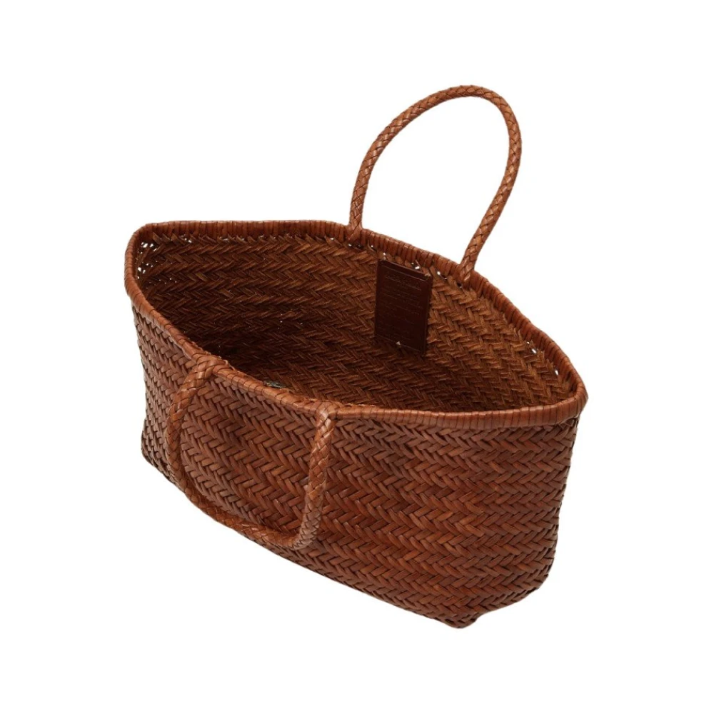 Dragon Diffusion Handgeweven Leren Tote Tas Brown Dames
