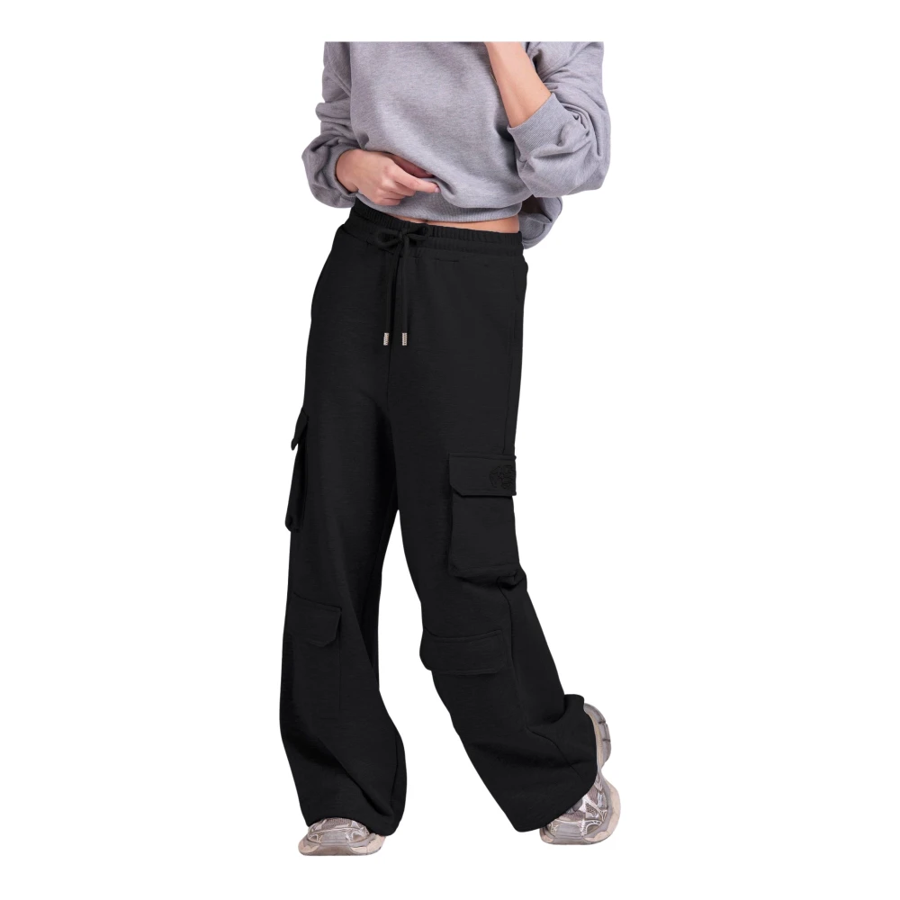 4Giveness Geborduurde Cargo Broek met 4 Zakken Black Dames