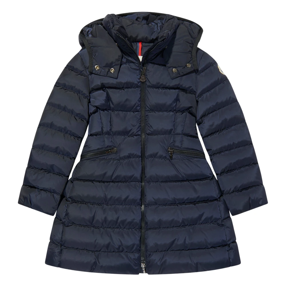 Moncler Blue Winter Jackets, Female, 4 Y, Charpal Down Padded Long Coat