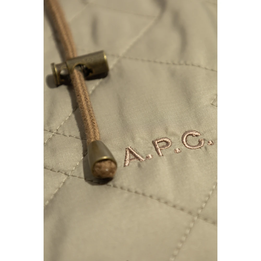 A.p.c. Gewatteerde jas met capuchon Green Heren