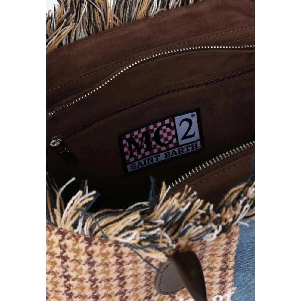 MC2 Saint Barth Patchwork Handtas Colette Mini Vanity Blue Dames