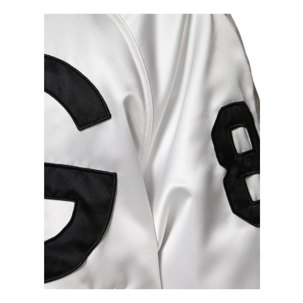 Dolce & Gabbana Metalen Detail Bomberjack in Wit White Heren