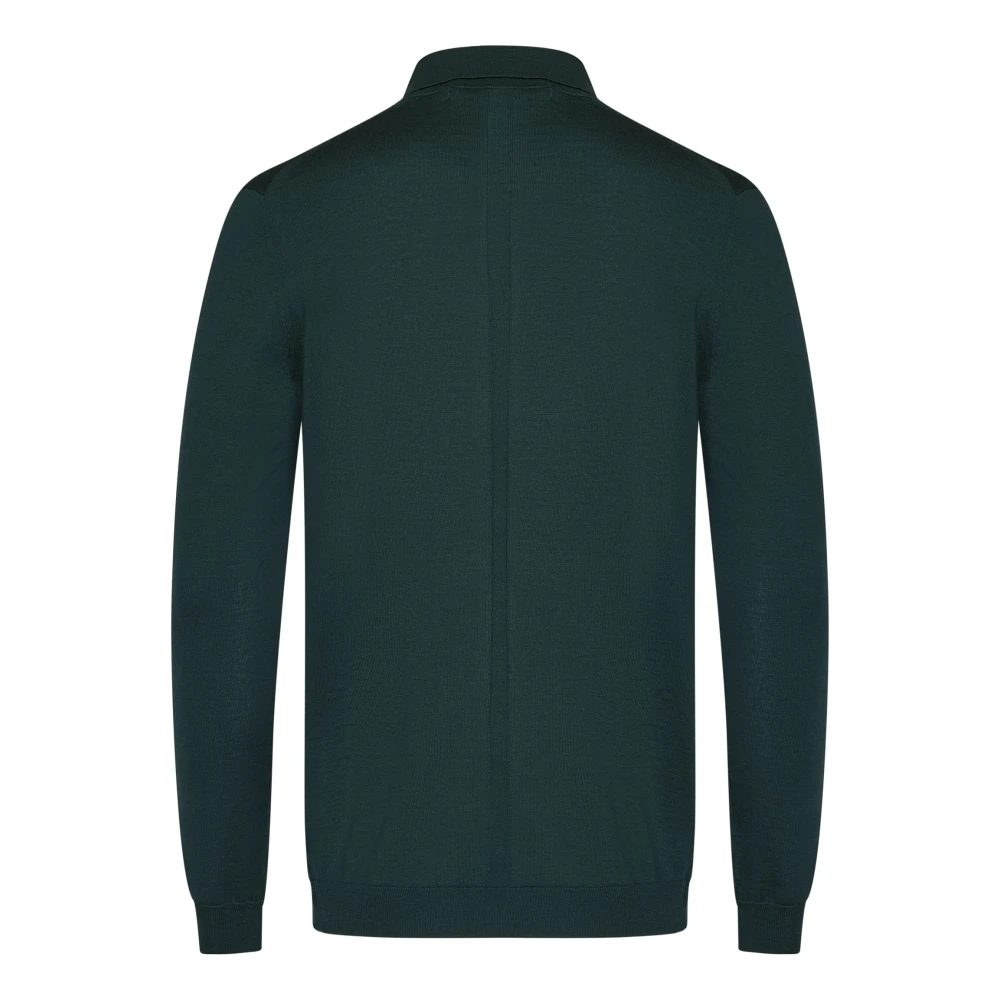 Low Brand Groene Merinowol Polo Shirt Green Heren
