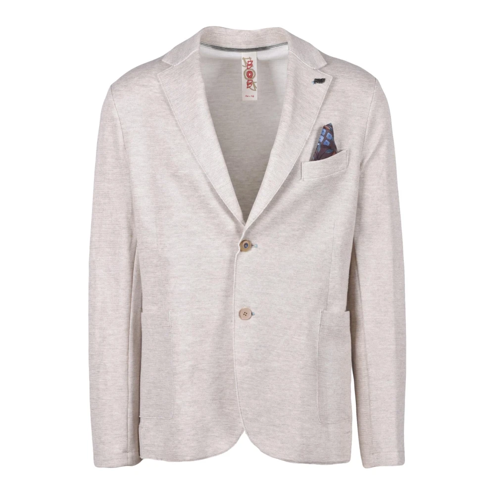 BOB Linnen Katoenen Jas Beige Heren