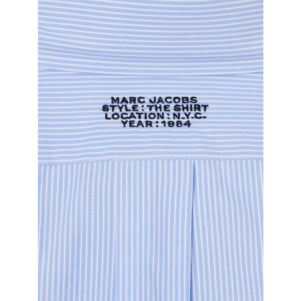 Marc Jacobs Blauw Gestreept Katoenen Overhemd met Logoborduursel Blue Dames