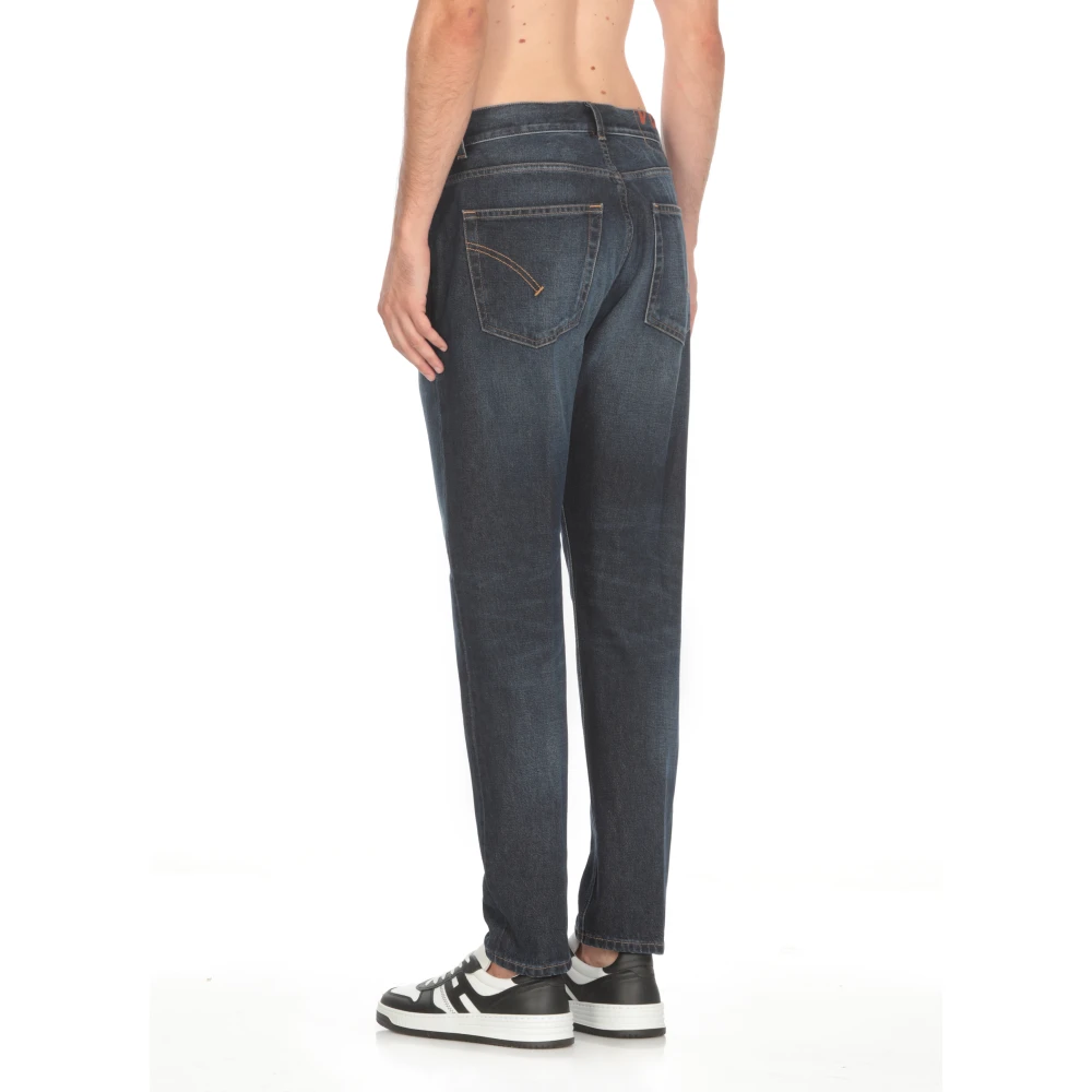 Dondup Blauwe Katoenen Jeans met Logo Blue Heren
