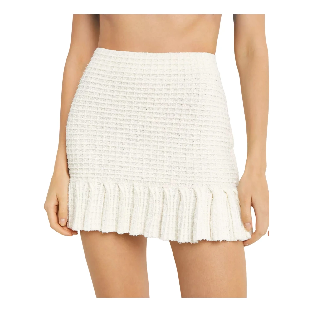 Self Portrait Witte Ruche Mini Rok White Dames