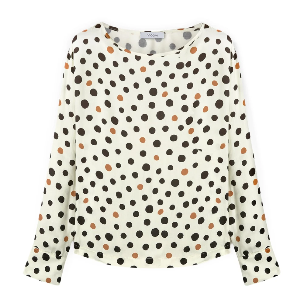 Motivi Satin blouse met stippen Multicolor Dames